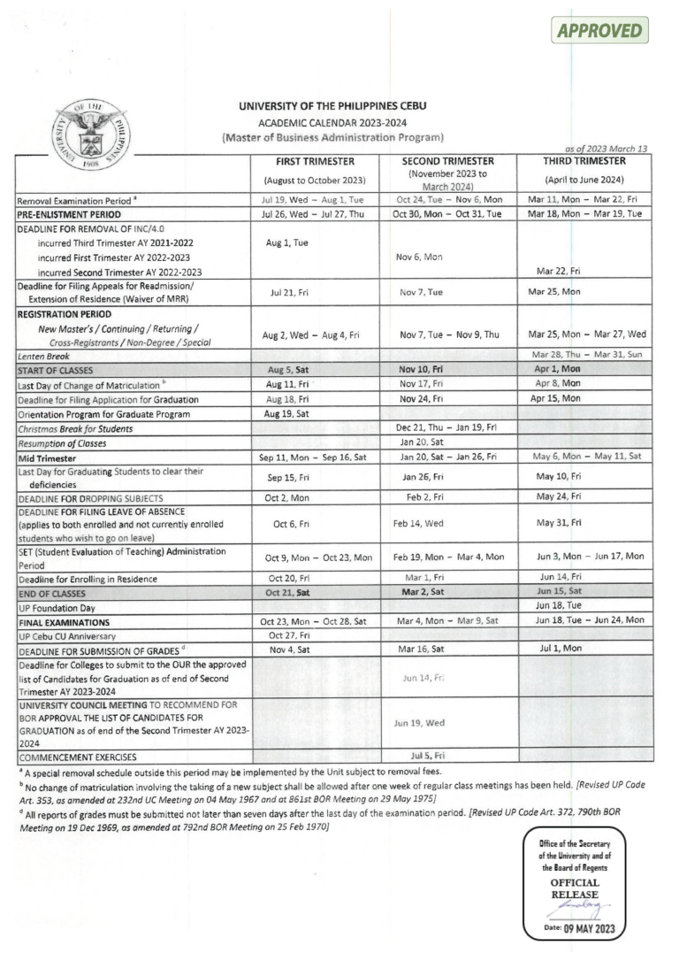 Announcements University of the Philippines Cebu School of Management