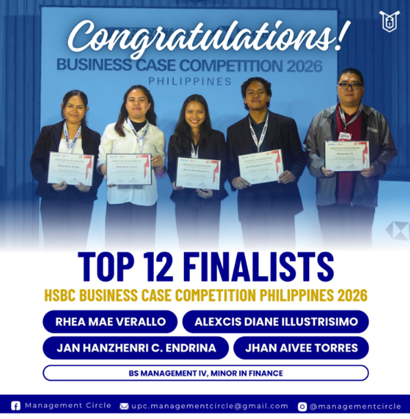 UP Cebu Management Students Named Top 12 Finalists in HSBC Business Case Competition Philippines 2026